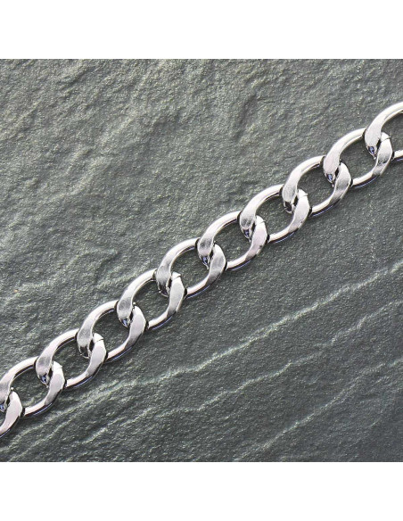Platte aluminium ketting 20 mm - Zilver