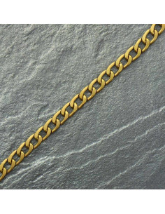 Platte aluminium ketting 10 mm - Donkergoud