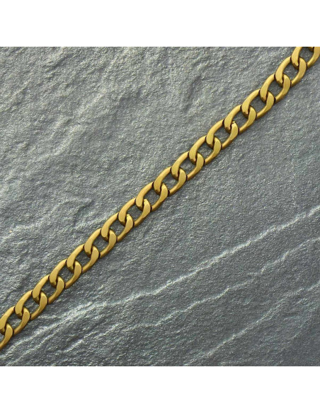Platte aluminium ketting 10 mm - Donkergoud