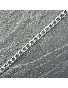 Platte aluminium ketting 10 mm - Zilver
