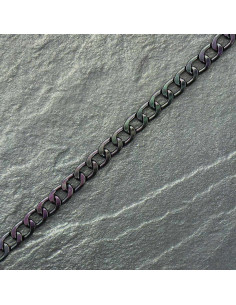 Platte aluminium ketting 10 mm - Zwart