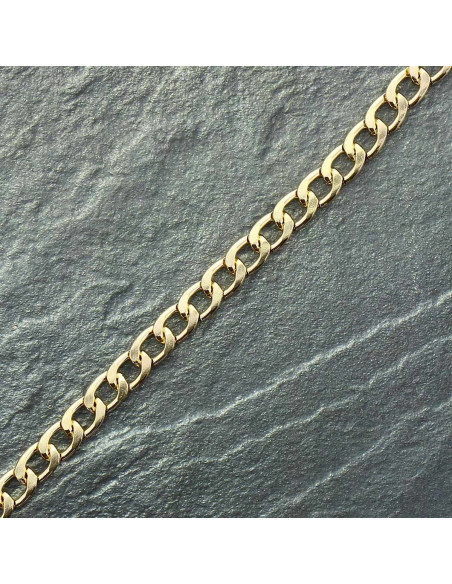 Platte aluminium ketting 10 mm - Glanzend goud