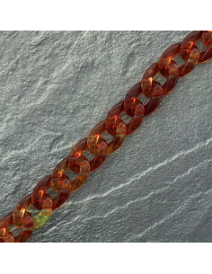 Acryl platte ketting 20 mm - Bruine schildpadschubben