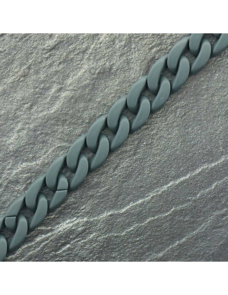 Acryl platte ketting 20 mm - Blauwgrijs