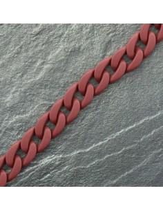 Acrylische platte ketting 20 mm - Terracotta