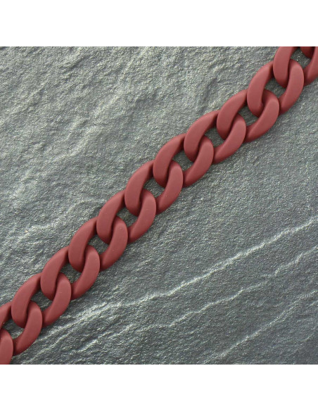 Acrylische platte ketting 20 mm - Terracotta