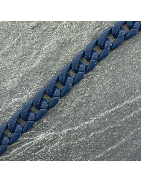 Acryl platte ketting 20 mm - Blauw