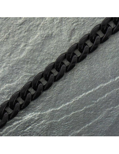 Acryl platte ketting 20 mm - Zwart