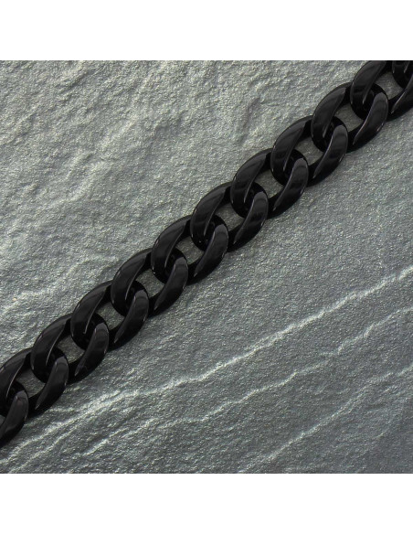 Acryl platte ketting 20 mm - Zwart