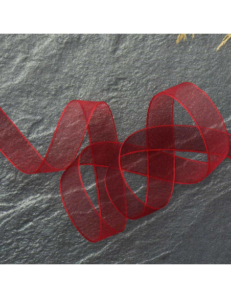 Organza lint - Donkerrood