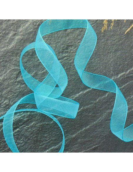 Organza lint - Turkoois blauw