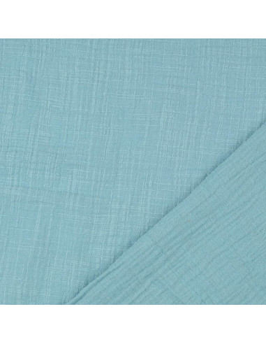 Vintage dubbel gaas katoen - Turquoise