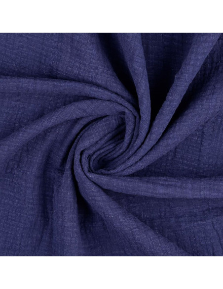 Vintage dubbel gaas katoen - Marineblauw