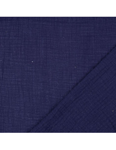 Vintage dubbel gaas katoen - Marineblauw 2