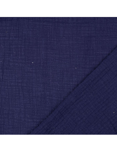 Vintage dubbel gaas katoen - Marineblauw