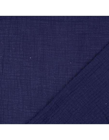 Vintage dubbel gaas katoen - Marineblauw