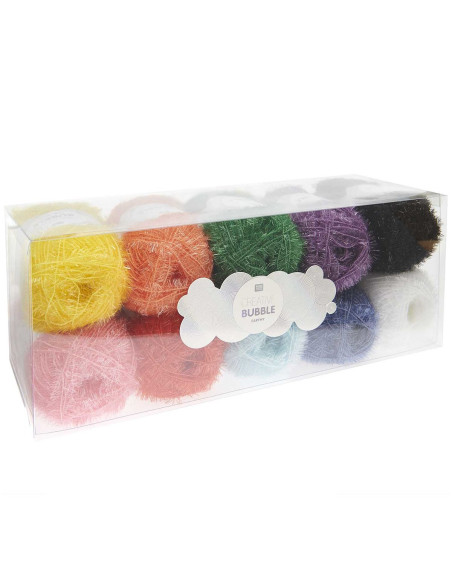 Set van 10 bollen haakgaren Creative Bubble - Rainbow