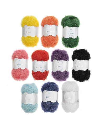 Set van 10 bollen haakgaren Creative Bubble - Rainbow