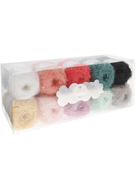 Set van 10 bollen haakgaren Creative Bubble - Pastel