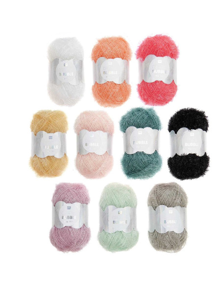 Set van 10 bollen haakgaren Creative Bubble - Pastel