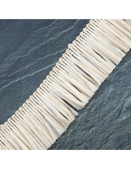 Raffia franje - Lichtbeige