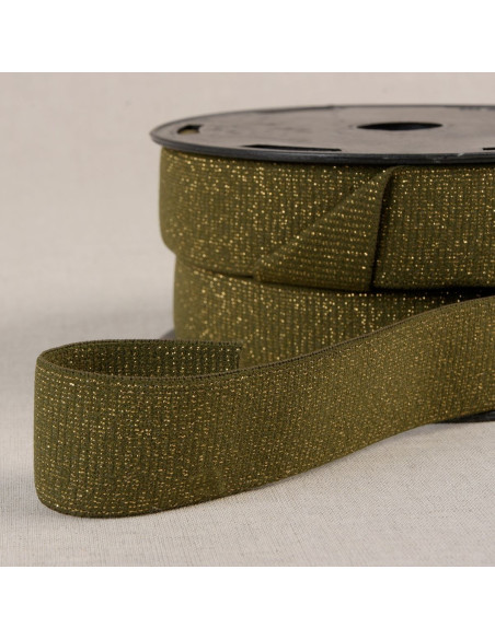 Elastische glinsterende boxershort - Khaki en goud