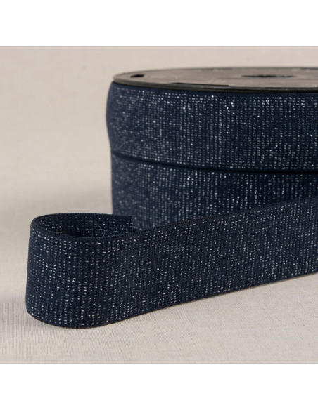 Elastische glinsterende boxershort - Marineblauw en zilver