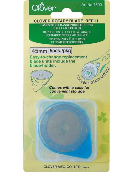 5 vervangmessen voor Clover snijder - 45 mm