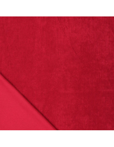 Ribfluweel - Rood