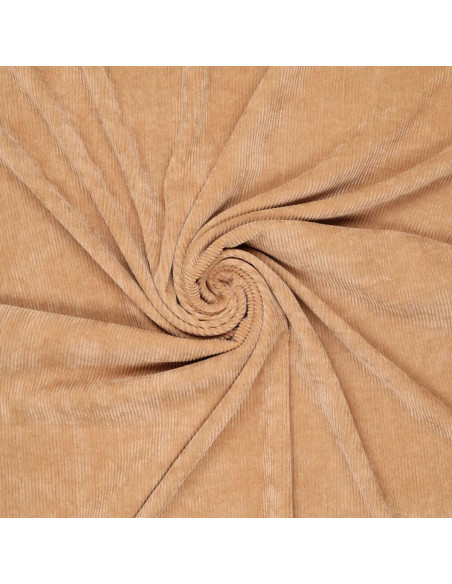 Ribfluweel stof - Beige