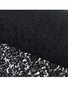 Stretch kantstof Glamour - Zwart