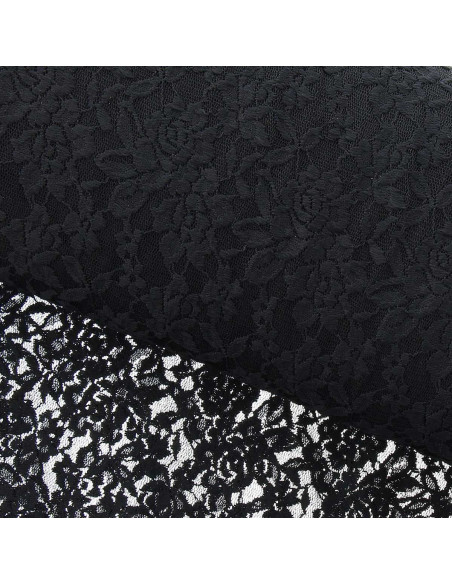 Stretch kantstof Glamour - Zwart