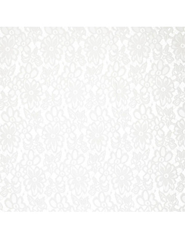 Stretch guipure stof Bloom - Wit