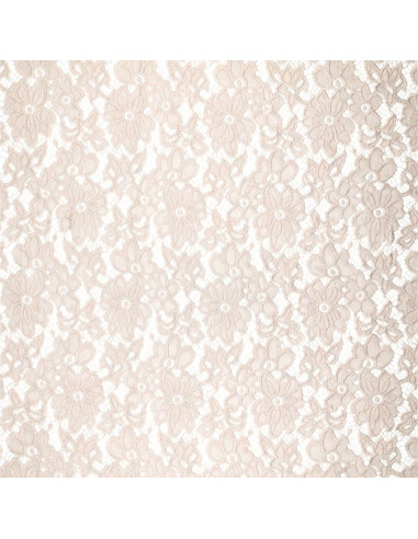 Stretch guipure stof Bloom - Beige