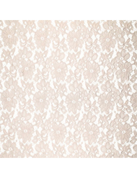 Stretch guipure stof Bloom - Beige