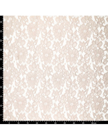 Stretch guipure stof Bloom - Beige