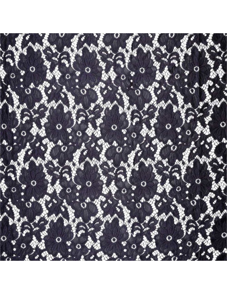 Stretch guipure stof Bloom - Marineblauw