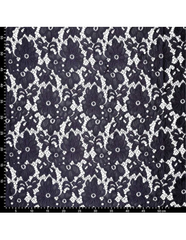 Stretch guipure stof Bloom - Marineblauw