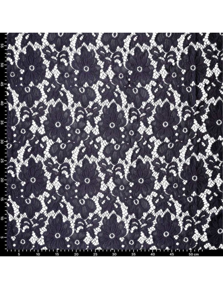 Stretch guipure stof Bloom - Marineblauw