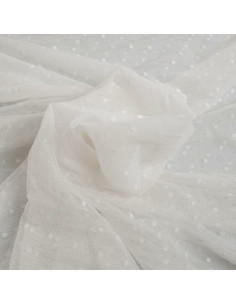 Stretch plumetis tule - Ecru