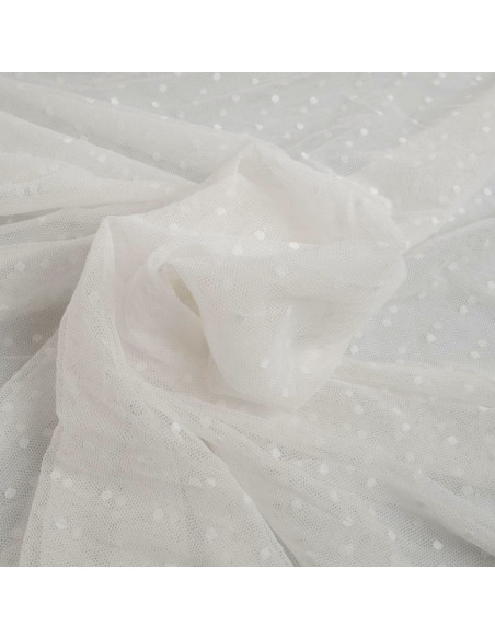 Stretch plumetis tule - Ecru