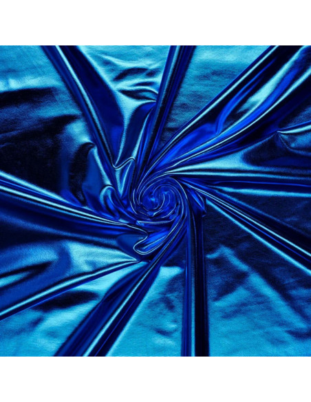 Stretch lamé stof - Blauw