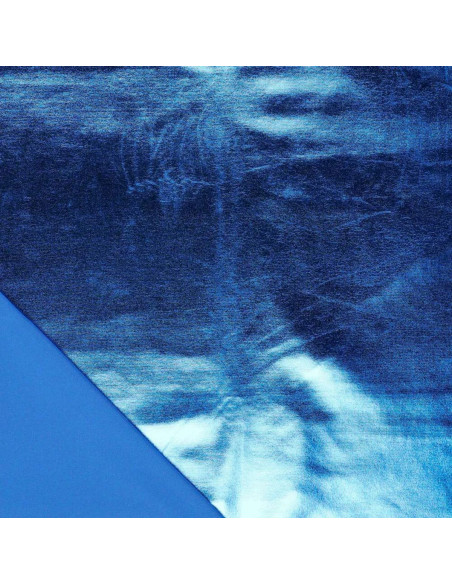 Stretch lamé stof - Blauw