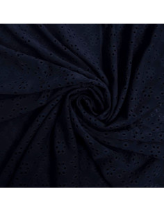Rekbare Engelse borduurstof - Marineblauw