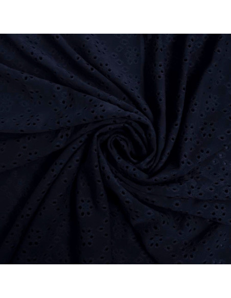 Rekbare Engelse borduurstof - Marineblauw