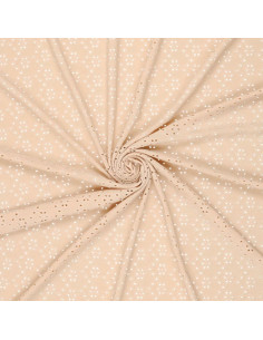 Rekbare Engelse borduurstof - Lichtbeige