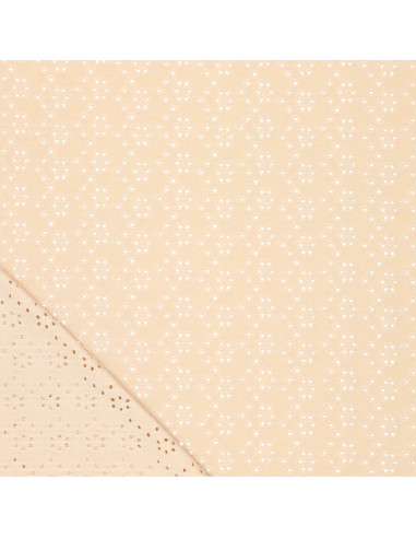 Rekbare Engelse borduurstof - Lichtbeige