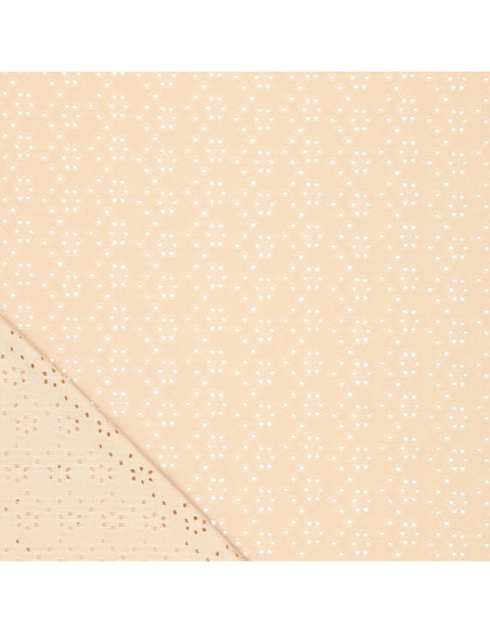 Rekbare Engelse borduurstof - Lichtbeige