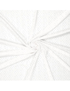Rekbare Engelse borduurstof - Wit