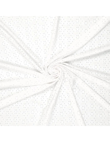 Rekbare Engelse borduurstof - Wit